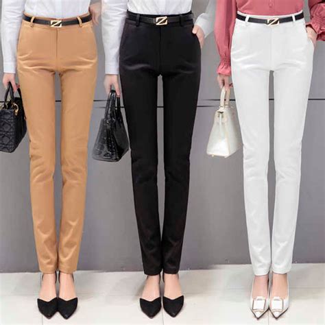 Lady Slim Fit Dress Pants For Women Formal Trousers Wear To Work Pencil