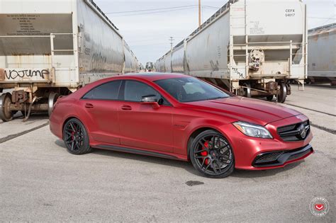 Fascinating Red Mercedes Cls Class Rocking Forged Vossen Wheels — Carid