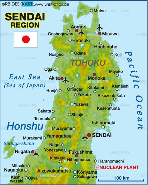 Map Of Sendai Region Region In Japan Welt Atlasde