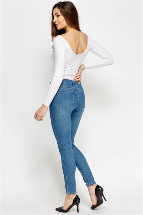 High Waisted Skinny Denim Jeans Just 7