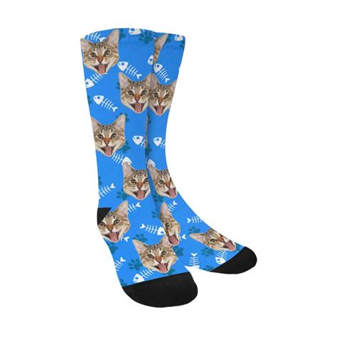 Custom cat face socks personalized pet photo socks put. Custom Face Cat Sublimated Crew Socks-One Size | Crew ...