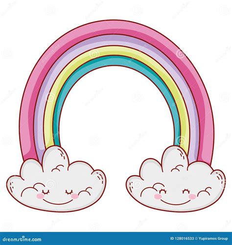 Rainbow And Clouds Stock Vector Illustration Of Nature 128016533