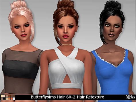 Sims Addiction Butterfly`s 60 Hair Retextured By Margies Sims Sims 4