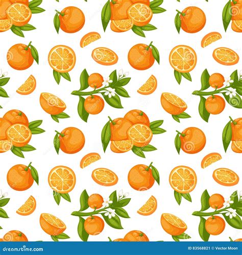 Orange Fruit Seamless Pattern Vector Stock Vector Illustration Of