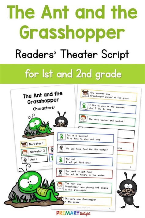 Ant, why do you work all day long? The Ant and the Grasshopper Readers' Theater (With images ...
