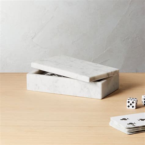 Small White Marble Box Reviews Cb2 Marble Box Marble Accessories