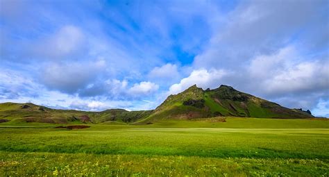 Hd Wallpaper Mountain Covered With Grass Nature Outdoors Field