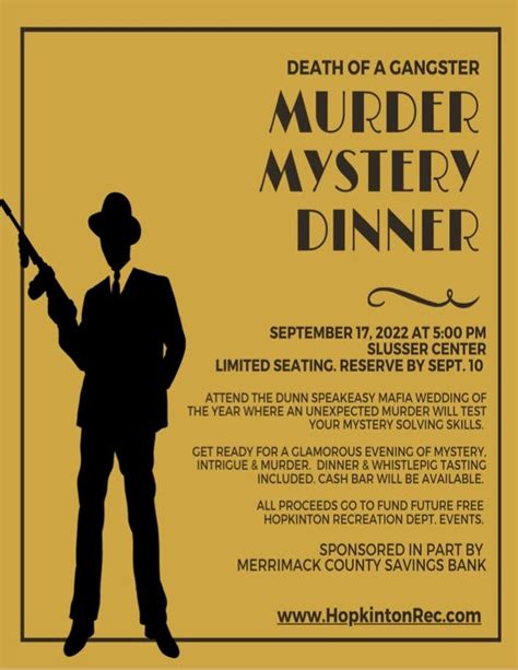 Sep 17 Murder Mystery Dinner Concord Nh Patch