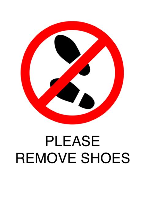 Please Remove Shoes Printable Pdf Download