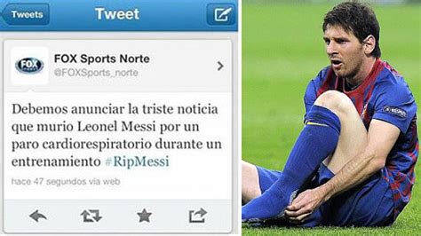 Anunciamos La Triste Noticia El Día Que Fox Sports Declaró Muerto A Leo Messi En 2012