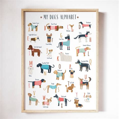 Personalized Printable Dogs Alphabet For Dog Lovers Dog Etsy