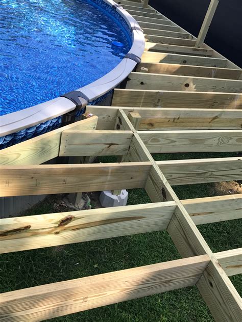 An above ground pool deck is typically affordable, accommodating most budgets, depending on the type you choose. How to Deck all the way around an above ground pool - The ...