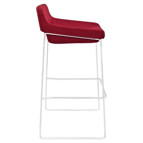 The seat is carved out of wood and is surprisingly comfortable despite its relative hardness. Garner Bar Stool - Metal Legs, Red (Set of 4) | DCG Stores