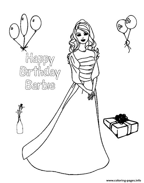 Gambar Happy Birthday Barbie S A Coloring Pages Printable Head Di