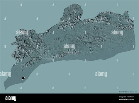 Shape Of Abyan Governorate Of Yemen With Its Capital Isolated On A