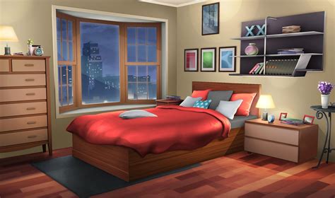 Image of 60 breathtaking anime backgrounds from 17 different anime. Anime Bedroom Background Night Time | Bedroom drawing, Living room background, Bedroom night