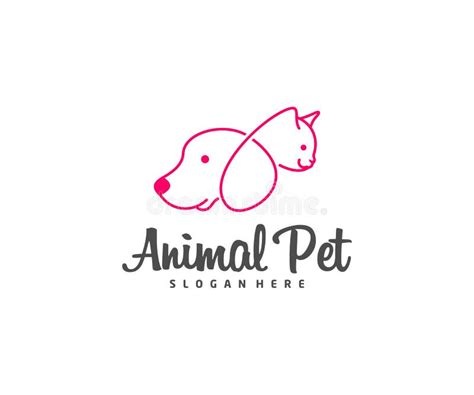Pet Logo Dog Cat Design Vector Template Animals Veterinary Clinic