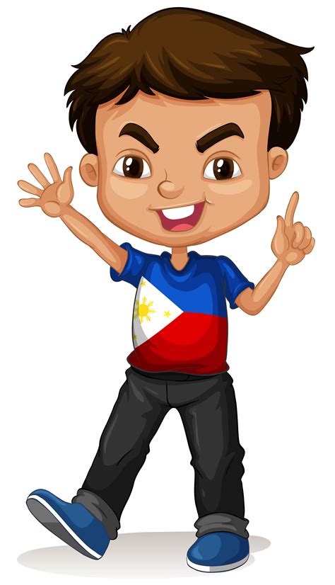 Philippine Boy Greeting And Smiling 549694 Vector Art At Vecteezy