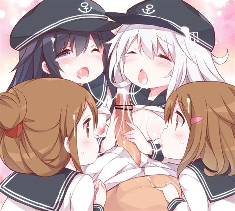 Hibiki Inazuma Ikazuchi And Akatsuki Kantai Collection Drawn By