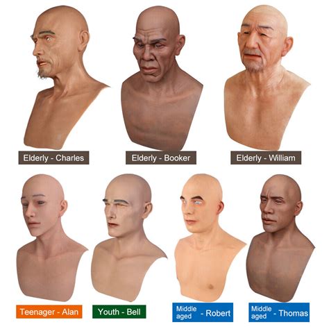Imi Realistic Silicone Full Head Face Mask Party Prop Cosplay Male Hood