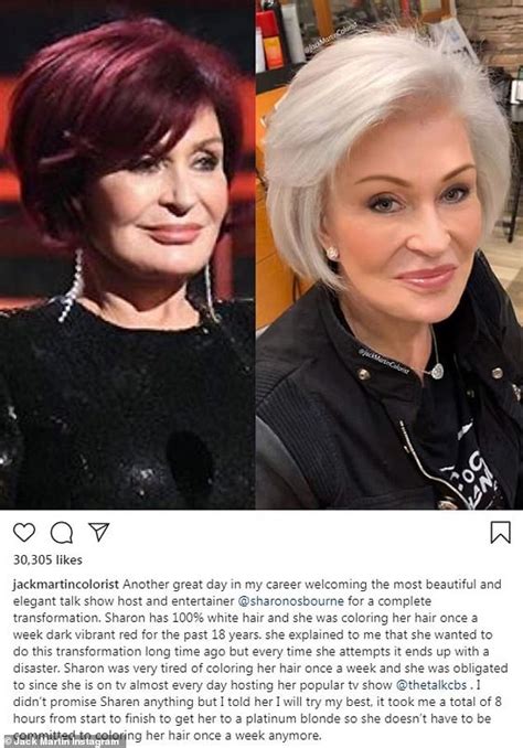 Sharon has 100% white hair and she was coloring her hair once a week dark vibrant red for the past 18 according to martin, osbourne had grown very tired of dyeing her hair once a week but felt. Janet Street-Porter calls Andrea McLean a 'SL*T' live on ...