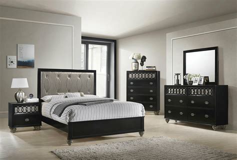 Why get a king bedroom set for my master bedroom? Modern Black & Copper Faux Leather Bedroom Furniture ...