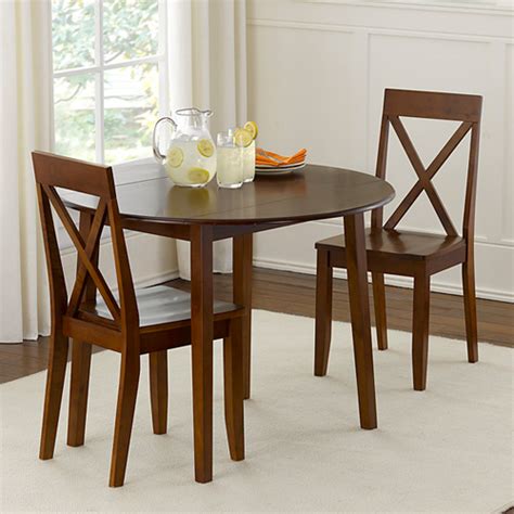 Ideal for apartments and condos. Linon Urban 3 pc. Drop Leaf Walnut Small Dining Set at ...
