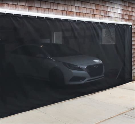 Sliding Garage Door Screen With Track Closure 2 Car 16x7ft Garage