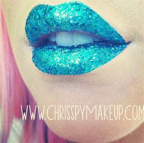 Turquoise Glitter Lips Sparkly Lipstick Green Lips Beautiful Lips