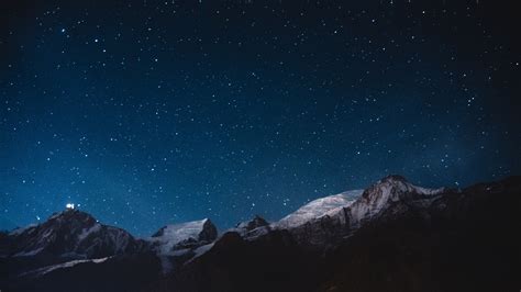 3840x2160 Wallpaper Starry Sky Mountains Night Night Pictures Star