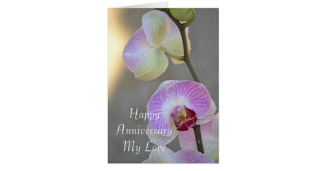 Pink Orchid Expression Anniversary Card Zazzle