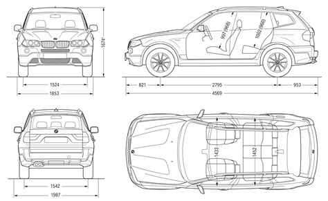 Maybe you would like to learn more about one of these? 2007 BMW X3 E83 SUV blueprints free - Outlines