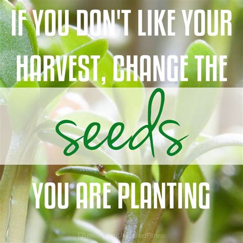 If You Dont Like The Harvest Change The Seeds You Are Planting