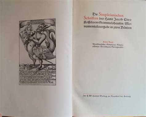 Die Simplicianischen Schriften Monumentalausgabe In Zwei Bänden Mit 2