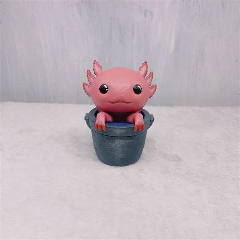 Minecraft Axolotl In A Bucket Figure Etsy
