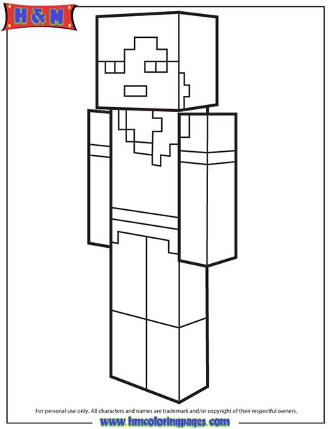 Alex From Minecraft Coloring Page Minecraft Coloring Pages Coloring
