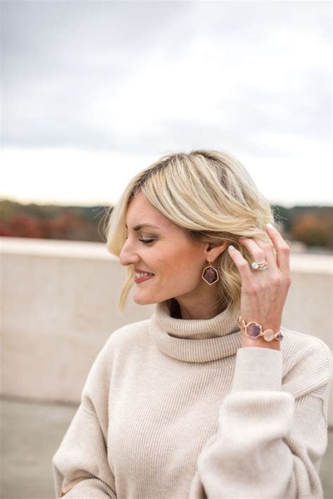 Neutral Sweaters White Sweaters Vanessa Rose Rose Gold Drop Earrings