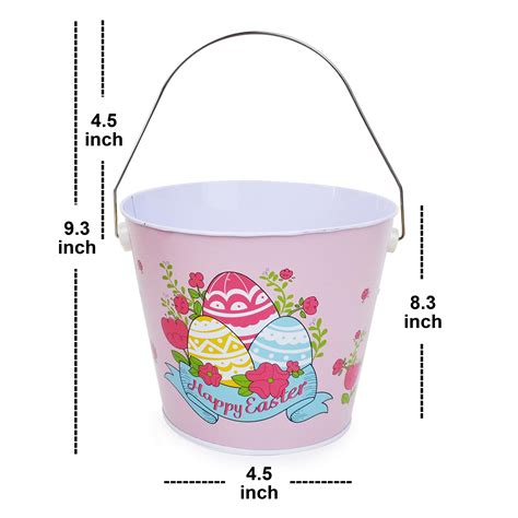 Buy Joyin 6 Pcs Easter Metal Buckets Easter Bunny Pail Baskets For