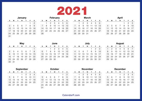 2021 Calendar Printable Free Hd Navy Blue Calendarp Printables