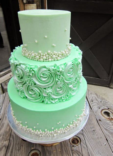 Mint Green Rose Swirl Wedding Cake Mint Green Wedding Cake Green