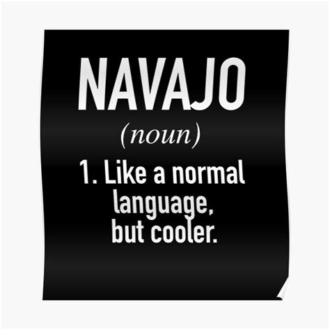 Navajo Language Defined Navajo Linguist Poster For Sale By