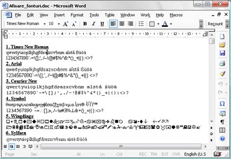 Fors View All Installed Fonts With Microsoft Word