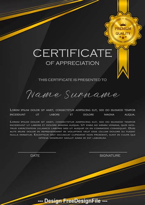 Black Background Certificate Template Vector Eps Uidownload