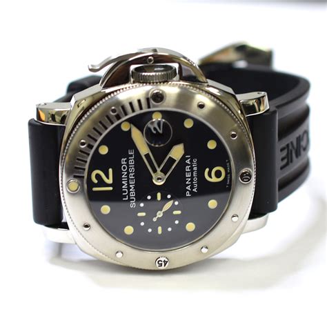 Panerai Luminor Submersible 44mm Stainless Steel Mens Rubber Strap