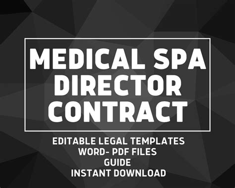 Medical Spa Director Contract Template Editable Agreement Etsy