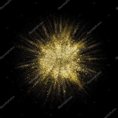 Gold Glitter Powder Explosion Golden Color Dust Splash — Stock Photo