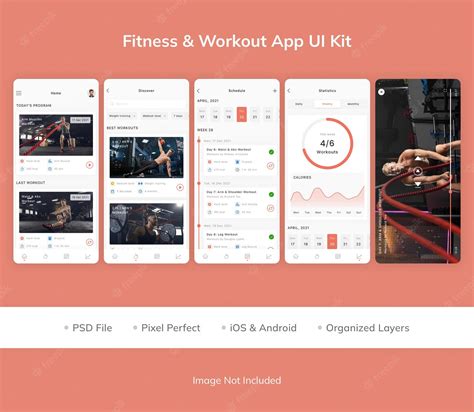 Premium Psd Fitness And Workout App Ui Kit