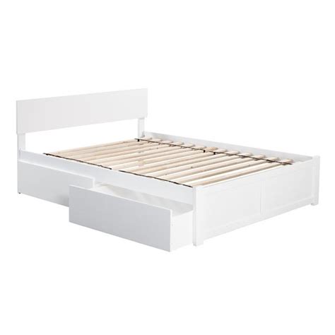 It can be wooden panels or tiles. Shop Orlando White Wood Full Flat Panel Platform Bed with ...