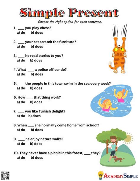 Simple Present Tense Worksheet Do Or Does 2 Academy Simple