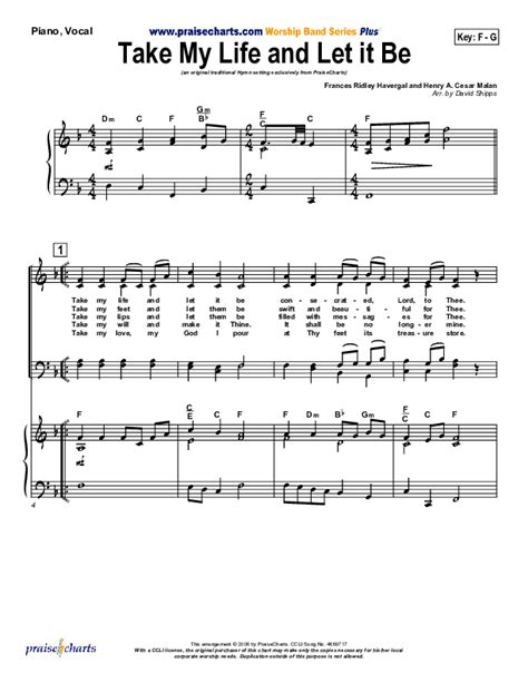 Take My Life And Let It Be Sheet Music Pdf Praisecharts Traditional Hymn Praisecharts